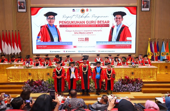 Kukuhkan Dua Guru Besar Baru, Untag Surabaya Perkuat Riset dan Inovasi