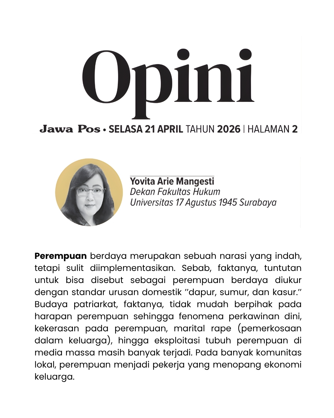 Perempuan Berdaya, Narasi untuk Indonesia