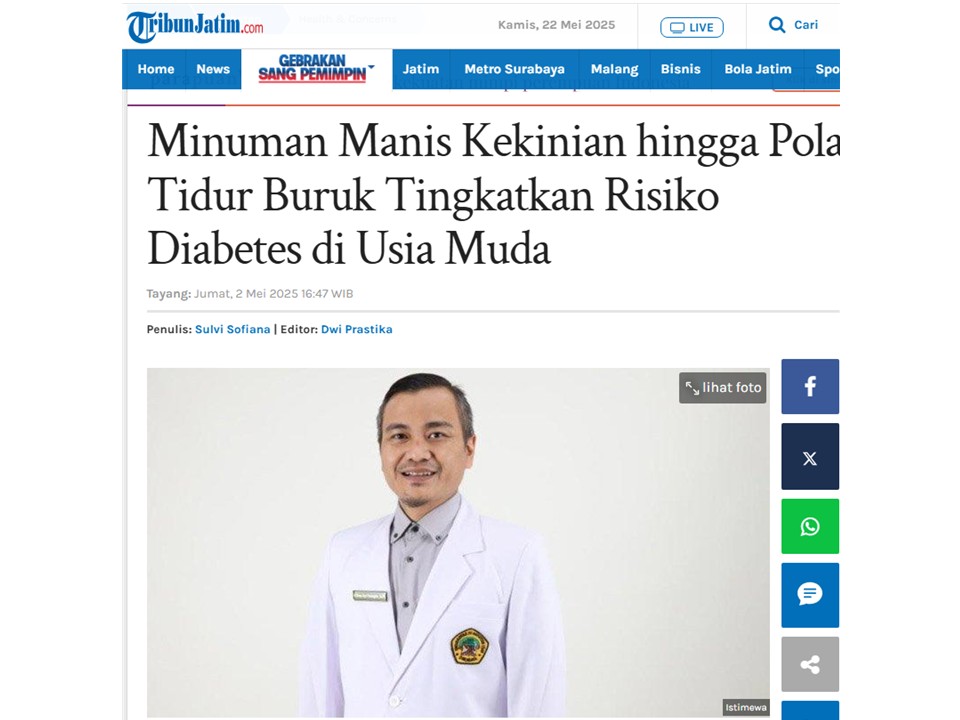 Minuman Manis Kekinian hingga Pola Tidur Buruk Tingkatkan Risiko Diabetes di Usia Muda    