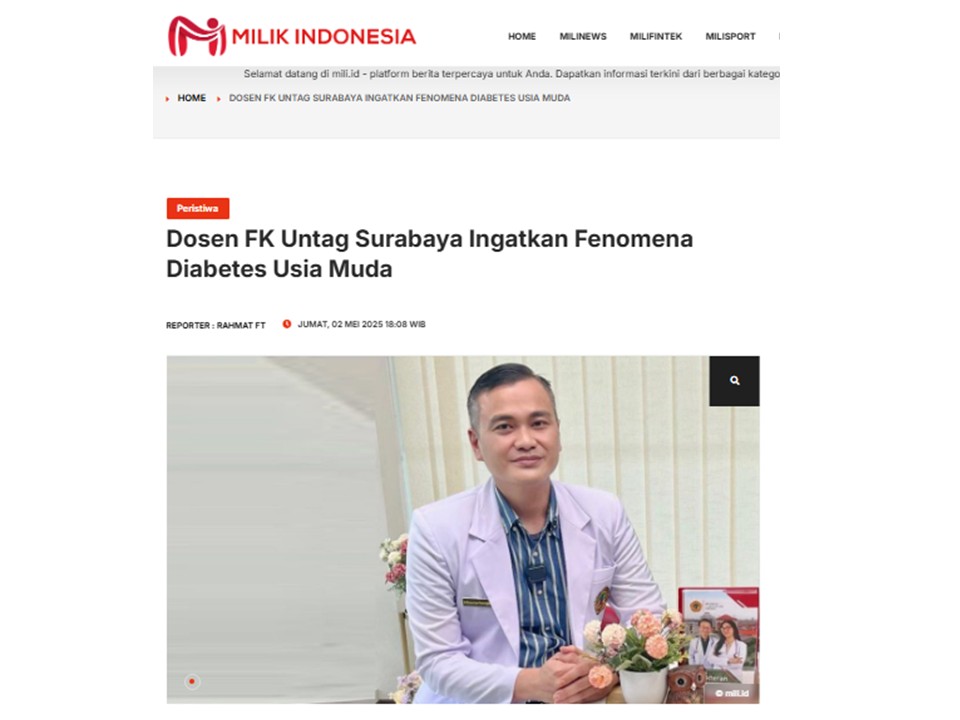 Dosen FK Untag Surabaya Ingatkan Fenomena Diabetes Usia Muda