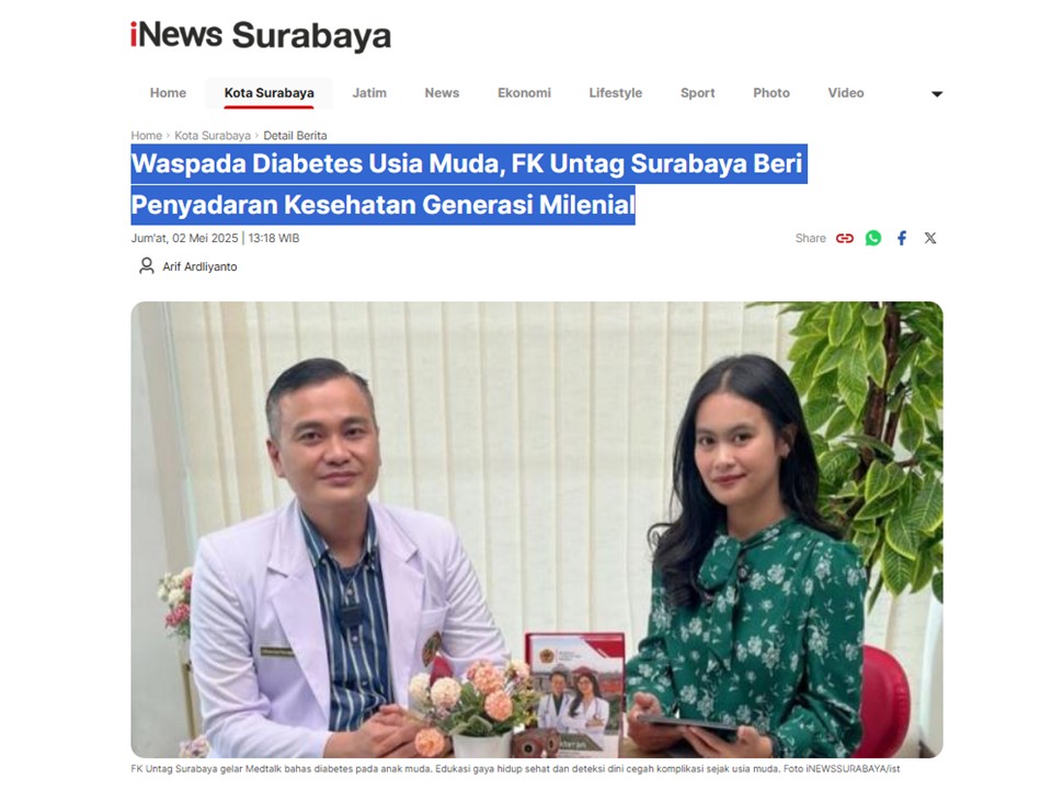 Waspada Diabetes Usia Muda, FK Untag Surabaya Beri Penyadaran Kesehatan Generasi Milenial