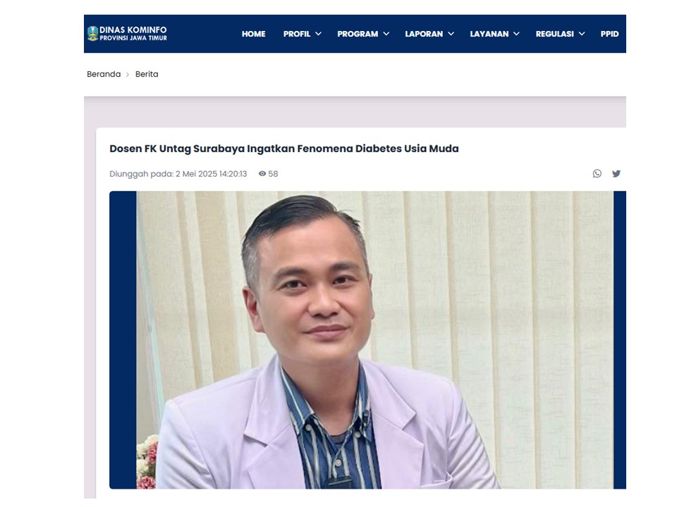 Dosen FK Untag Surabaya Ingatkan Fenomena Diabetes Usia Muda