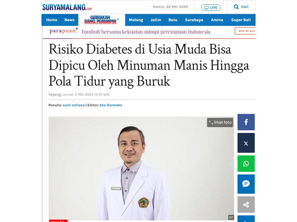 Risiko Diabetes di Usia Muda Bisa Dipicu Oleh Minuman Manis Hingga Pola Tidur yang Buruk 