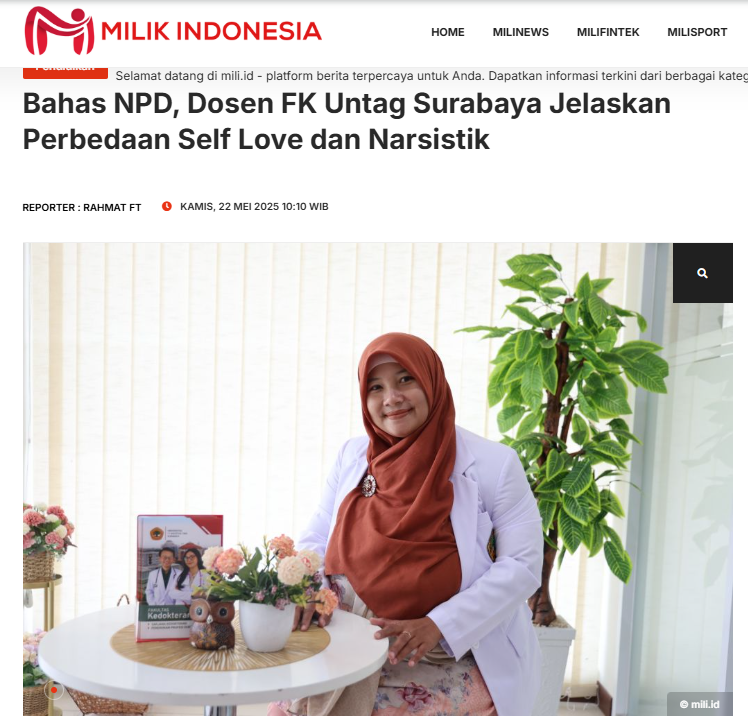 Bahas NPD, Dosen FK Untag Surabaya Jelaskan Perbedaan Self Love dan Narsistik