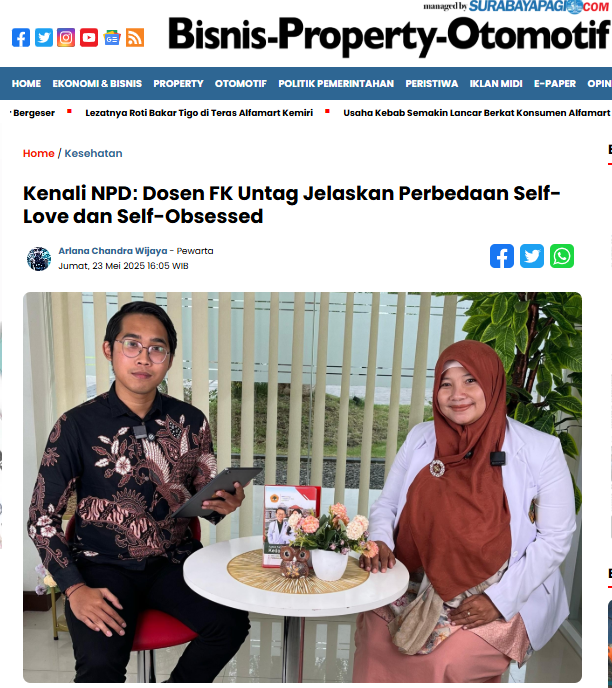 Kenali NPD: Dosen FK Untag Jelaskan Perbedaan Self-Love dan Self-Obsessed