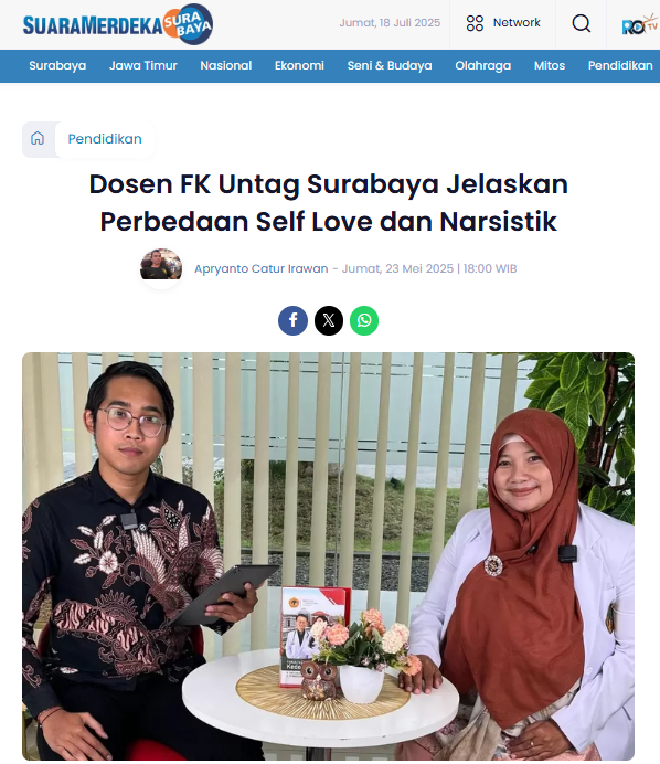 Dosen FK Untag Surabaya Jelaskan Perbedaan Self Love dan Narsistik