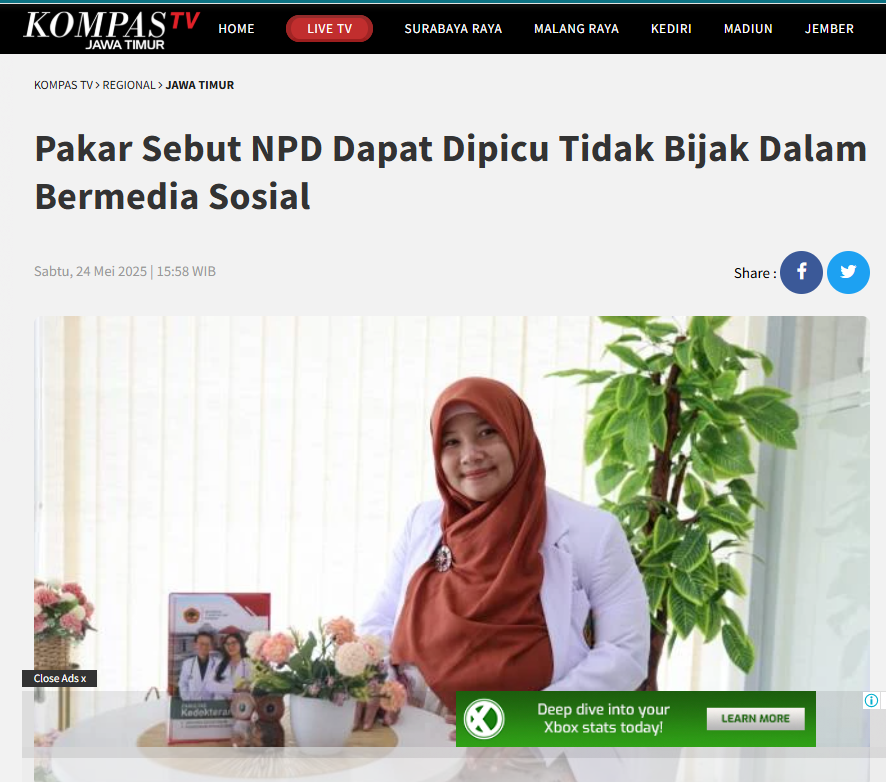 Pakar Sebut NPD Dapat Dipicu Tidak Bijak Dalam Bermedia Sosial