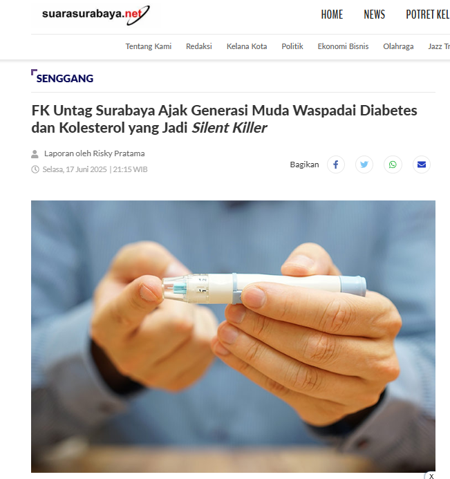 FK Untag Surabaya Ajak Generasi Muda Waspadai Diabetes dan Kolesterol yang Jadi Silent Killer