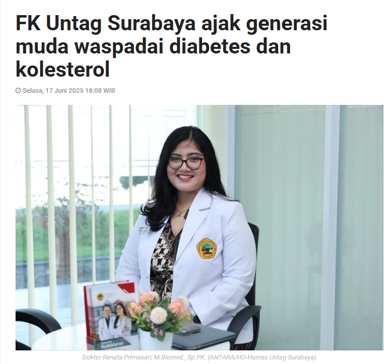 FK Untag Surabaya ajak generasi muda waspadai diabetes dan kolesterol
