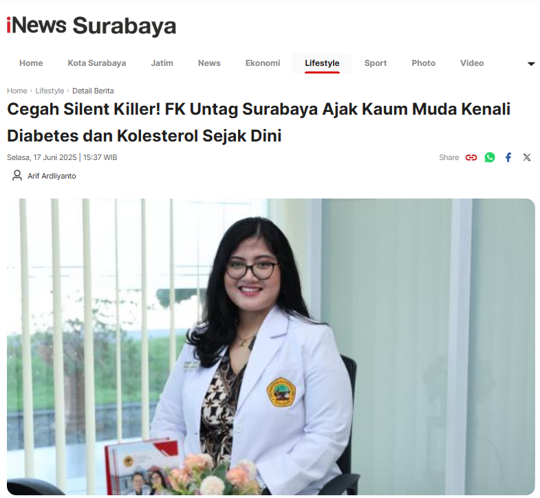 Cegah Silent Killer! FK Untag Surabaya Ajak Kaum Muda Kenali Diabetes dan Kolesterol Sejak Dini