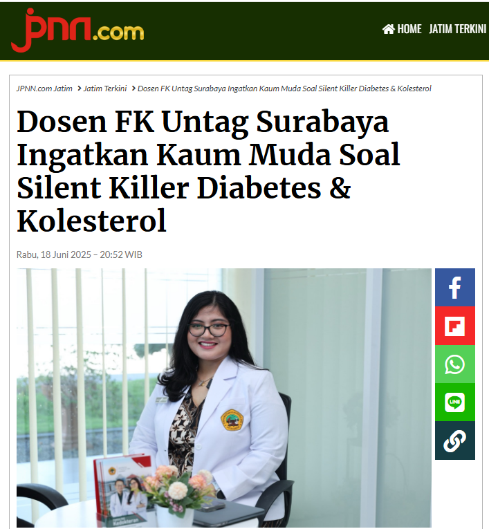 Dosen FK Untag Surabaya Ingatkan Kaum Muda Soal Silent Killer Diabetes & Kolesterol  