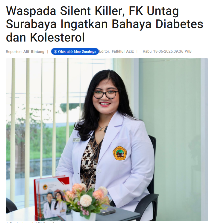 Waspada Silent Killer, FK Untag Surabaya Ingatkan Bahaya Diabetes dan Kolesterol
