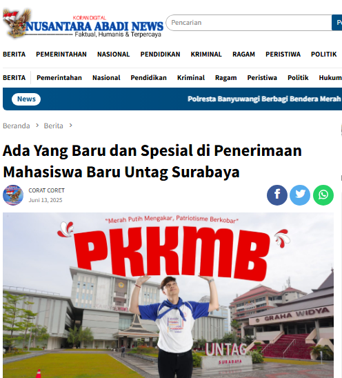 Ada Yang Baru dan Spesial di Penerimaan Mahasiswa Baru Untag Surabaya