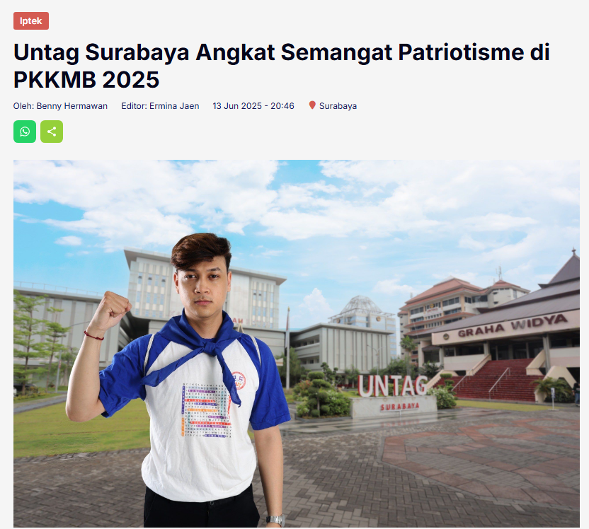 Untag Surabaya Angkat Semangat Patriotisme di PKKMB 2025