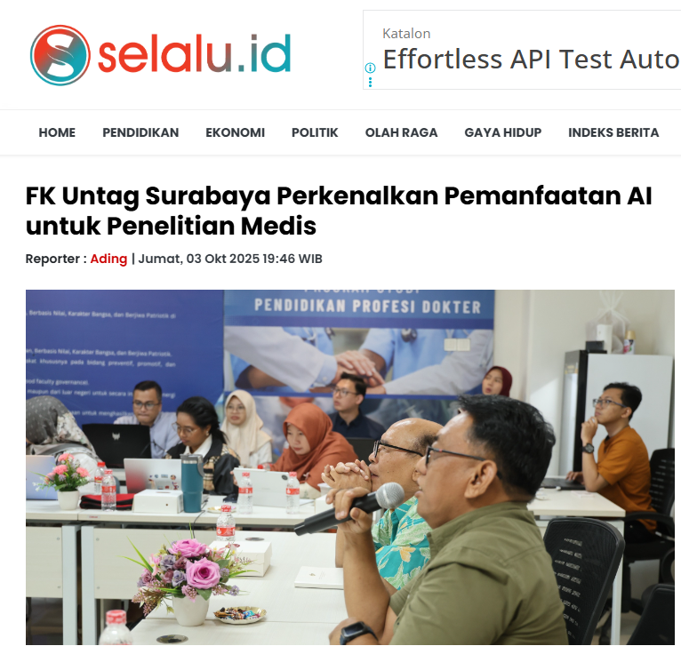 FK Untag Surabaya Perkenalkan Pemanfaatan AI untuk Penelitian Medis