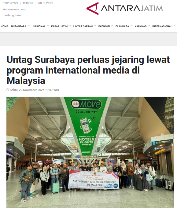 Untag Surabaya perluas jejaring lewat program international media di Malaysia