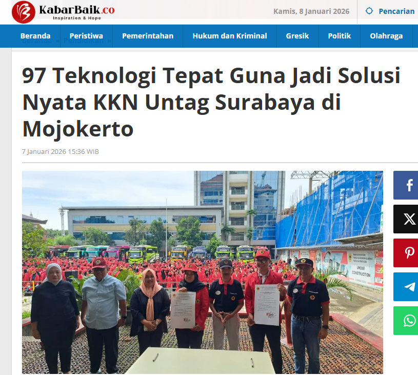 97 Teknologi Tepat Guna Jadi Solusi Nyata KKN Untag Surabaya di Mojokerto