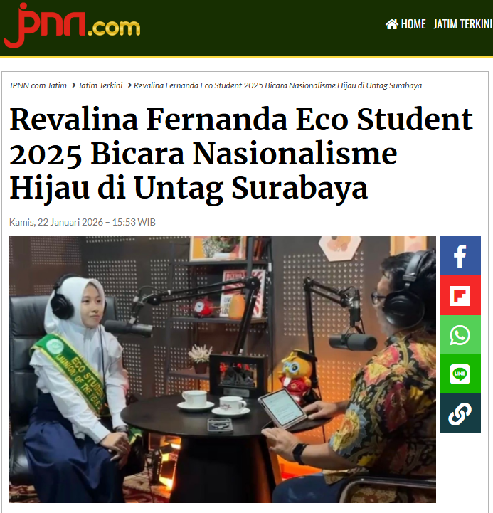 Revalina Fernanda Eco Student 2025 Bicara Nasionalisme Hijau di Untag Surabaya