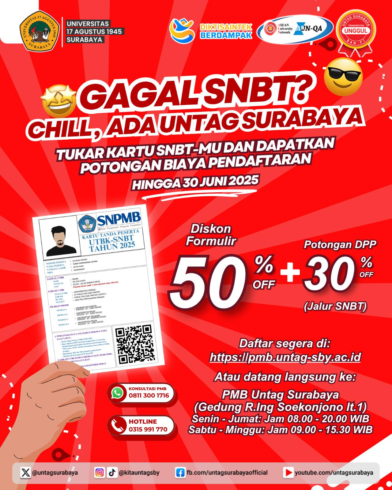 Gagal SNBP? Yuk Bergabung di Untag Surabaya