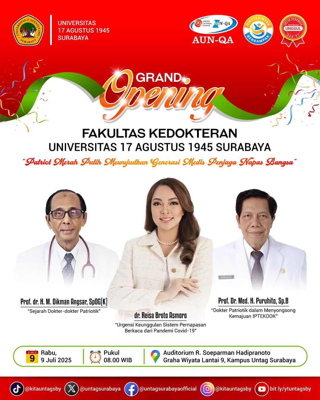 Grand Opening Fakultas Kedokteran Untag Surabaya
