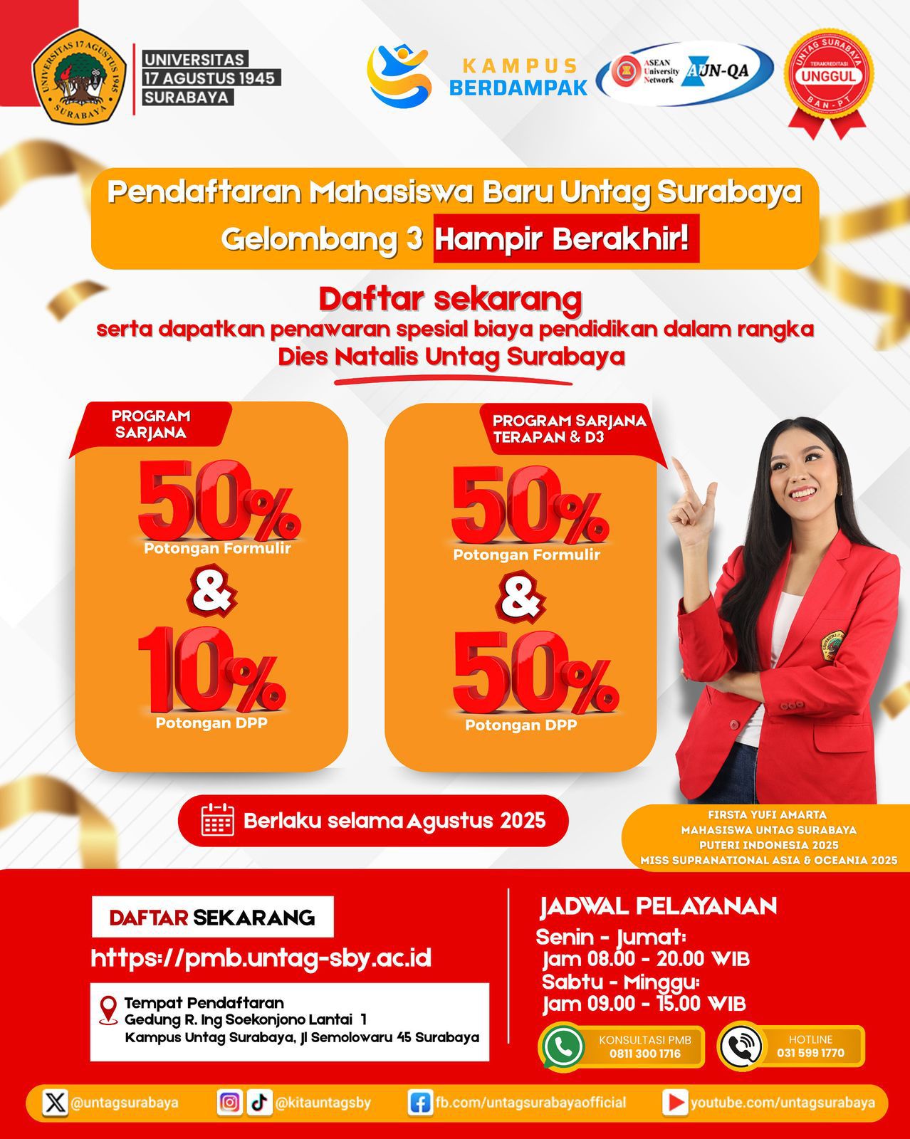 Promo Pendaftaran Mahasiswa Baru di Bulan Agustus