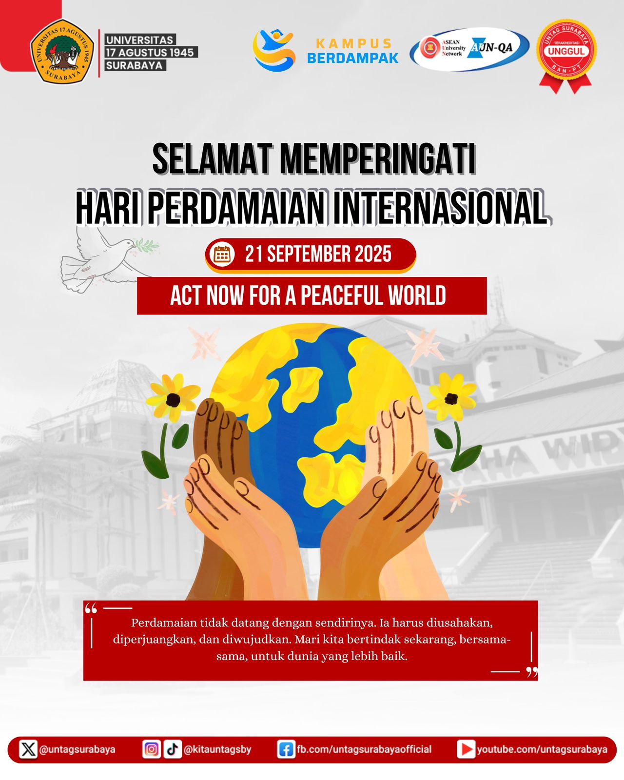 Selamat Memperingati Hari Perdamaian Internasional
